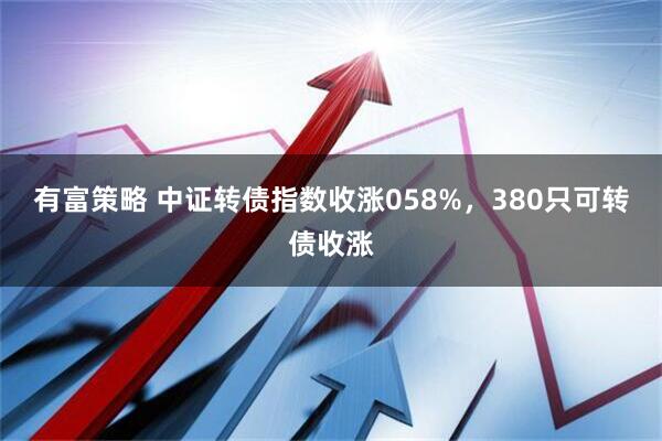 有富策略 中证转债指数收涨058%，380只可转债收涨
