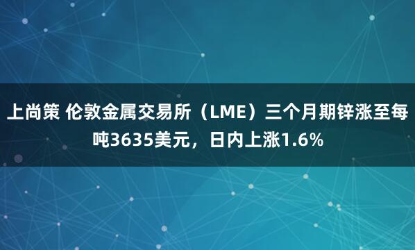 上尚策 伦敦金属交易所（LME）三个月期锌涨至每吨3635美元，日内上涨1.6%