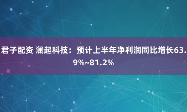 君子配资 澜起科技：预计上半年净利润同比增长63.9%~81.2%